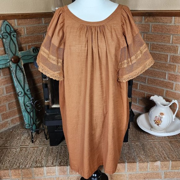 Old Navy Women's Flutter Sleeve Tie Back Mini Swing Dress Size L - Picture 1 of 6